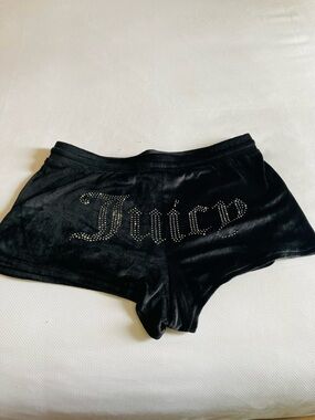 Juicy couture sleep shorts black velvet - size large